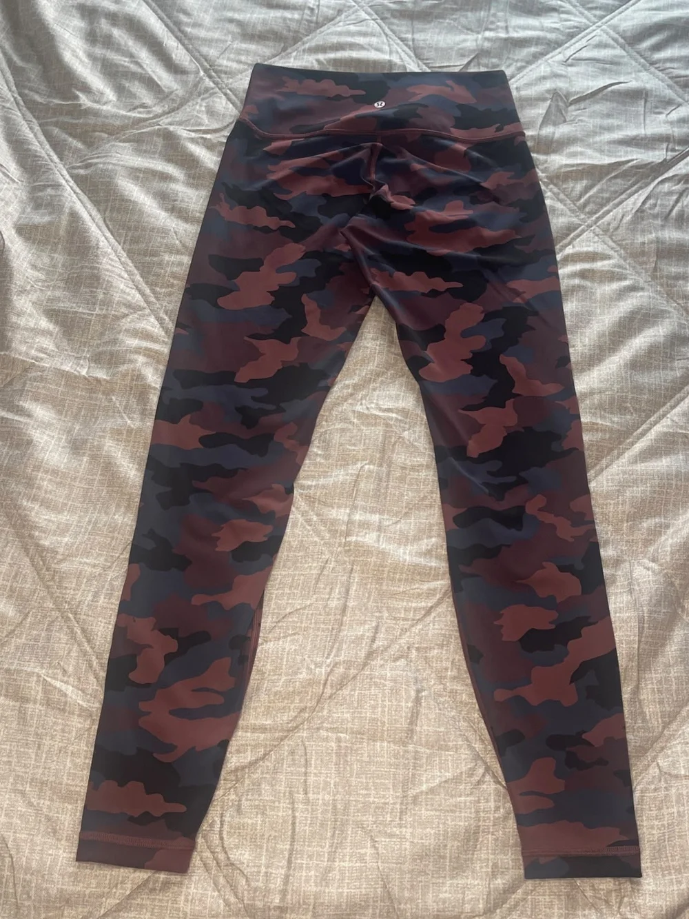 Lululemon Wunder Under HR Leggings Heritage 365 Camo Smoky Red Night Sea Sz 8